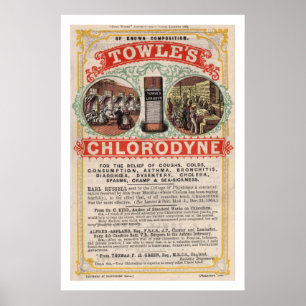 Vintage Towles Cholera Cure Advertisement Poster