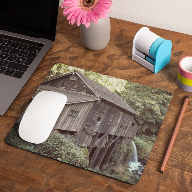 Vintage Trä Grist Mill Photo Mouse Pad Musmatta (In Situ)