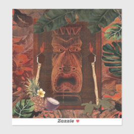 Vintage Trä Tiki & Fackla Aloha Hawaiian Klistermärken