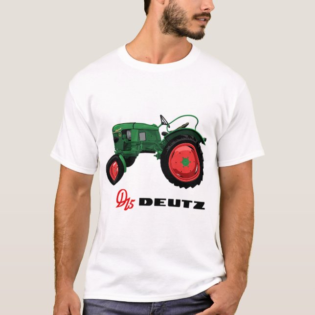 Vintage Tractor D15 Deutz T Shirt (Framsida)
