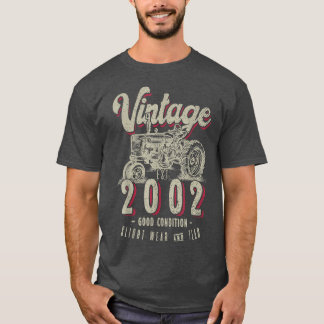 Vintage Tractor Farmer Birthday Born 2002 & Est T Shirt