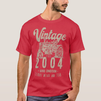 Vintage Tractor Farmer Birthday Born 2004 & Est T Shirt