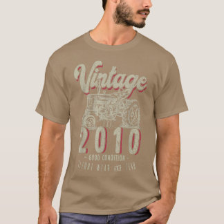 Vintage Tractor Farmer Birthday Born 2010 & Est T Shirt