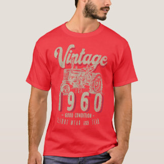Vintage Tractor Farmer Birthday Born In 1960 & Est T Shirt