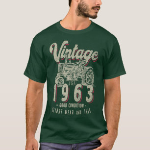 Vintage Tractor Farmer Birthday, född 1963 & Est T Shirt