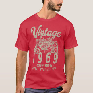 Vintage Tractor Farmer Birthday, född 1969 och tid T Shirt