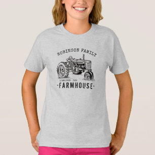 Vintage Tractor for Family Namn Farmhouse Rustic T Shirt