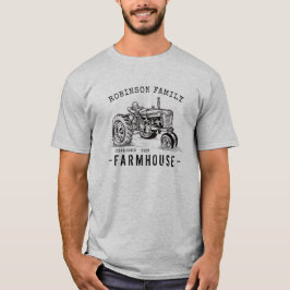 Vintage Tractor for Family Namn Farmhouse Rustic  T Shirt