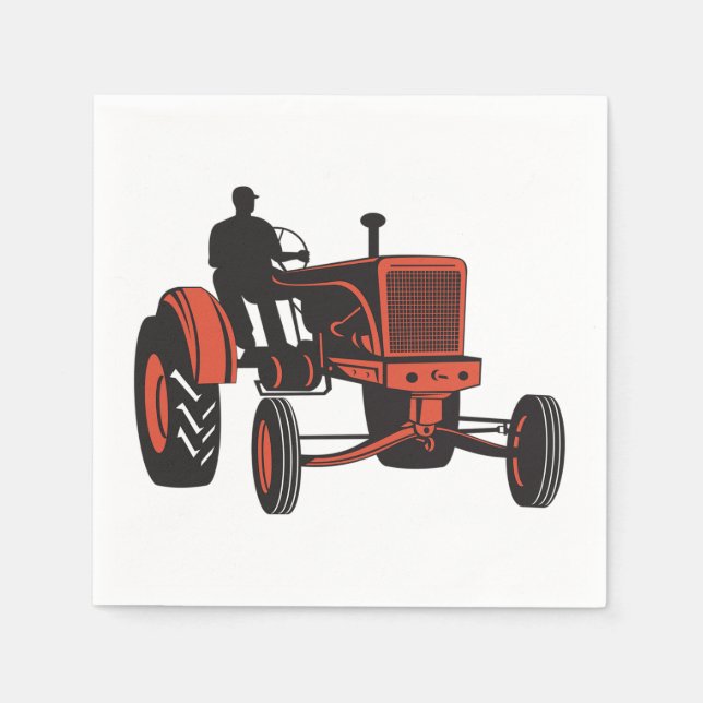Vintage Tractor Pappersservett (Framsidan)