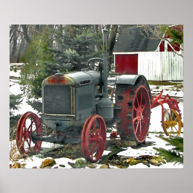 Vintage Tractor Photo Poster (Framsidan)