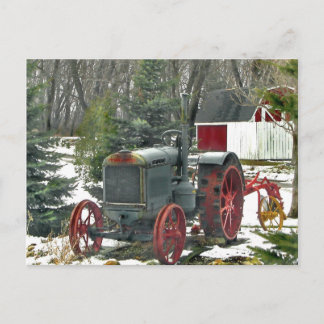 Vintage Tractor Vykort