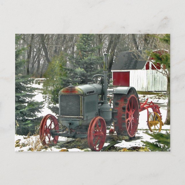 Vintage Tractor Vykort (Framsida)