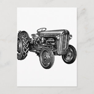 Vintage Tractor Vykort