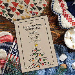 Vintage Träd Charm: God jul Party Julkort