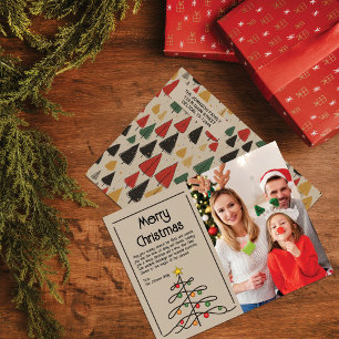 Vintage Träd Charm: God jul Photo Helg Vykort