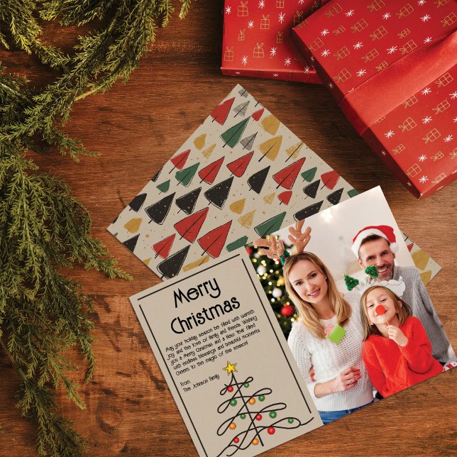 Vintage Träd Charm: God jul Photo Julkort (Skapare uppladdad)