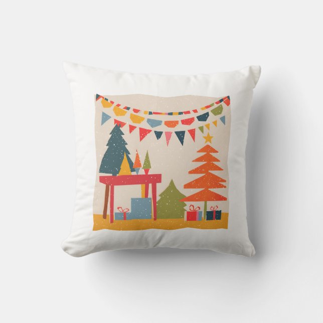 Vintage Träd Cushion Kudde (Framsida)