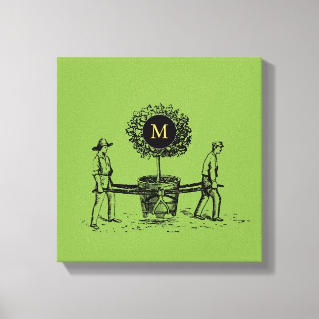 Vintage Träd Family Reunion Monogram Canvas (Framsida)