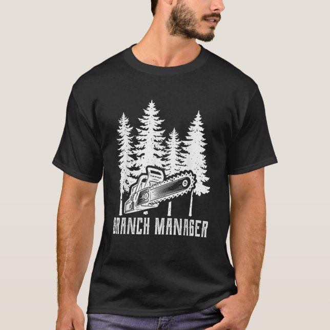 Vintage Träd Logger Gren Manager T Shirt (Framsida)