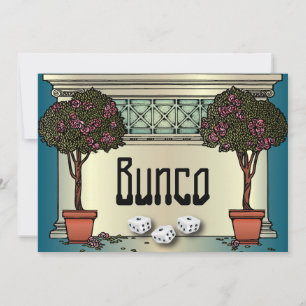 Vintage Träd Ro Art Deco Bunco Inbjudan
