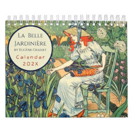 Vintage trädgård Art Nouveau Grasset Jardiniere Kalender