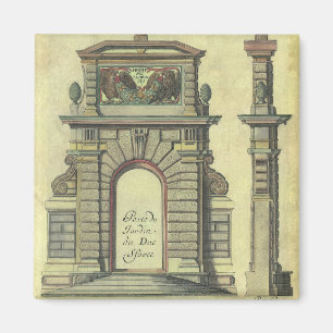 Vintage trädgård grindvalv, renässansarkitektur magnet