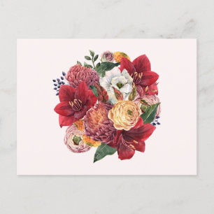 Vintage Trädgårdsblomsterbukett Vykort