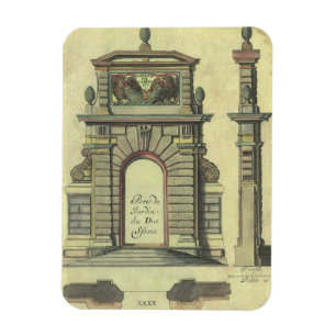 Vintage trädgårdsportvalv, renässansarkitektur magnet