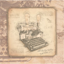 Vintage Traditionell Art. författare/skrivprogram Klistermärken