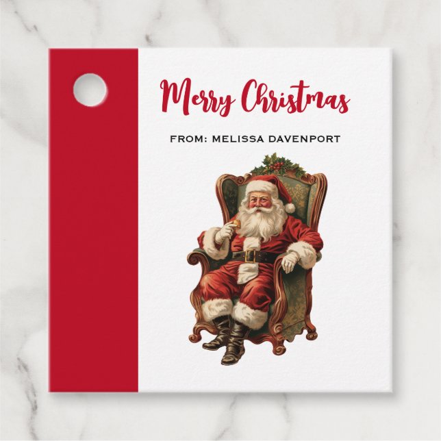 Vintage - traditionell jul gåvor etiketter (Framsida)