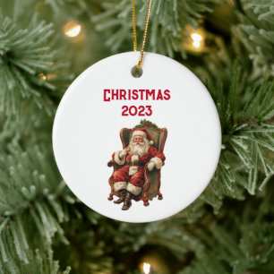 Vintage - traditionell jul julgransprydnad keramik