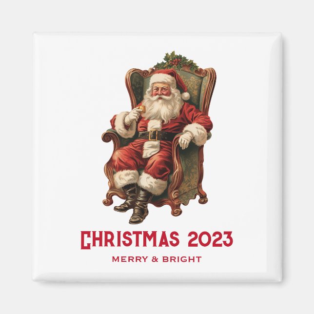 Vintage - traditionell jul magnet (Framsidan)