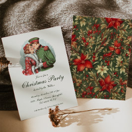 Vintage Traditionell jul Party Inbjudningar