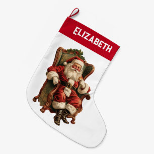 Vintage - traditionell jul stor julstrumpa