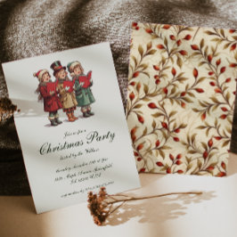 Vintage Traditionell Jultomten-jul Party Inbjudningar