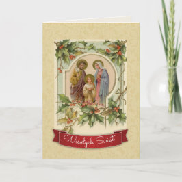 Vintage Traditionell katolsk jul på polska Kort