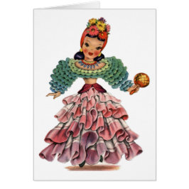 Vintage Traditionell klänning för latinsk dansare OBS Kort