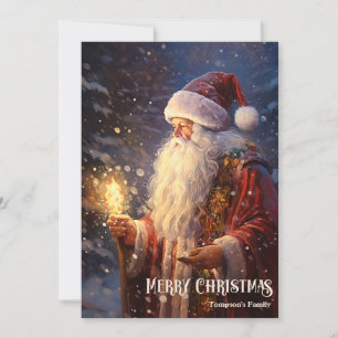 Vintage, traditionell klassisk Jultomten Julkort