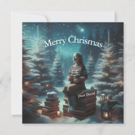 Vintage traditionellt fyrkantigt julkort