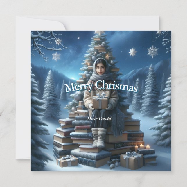 Vintage traditionellt julkort (Framsida)