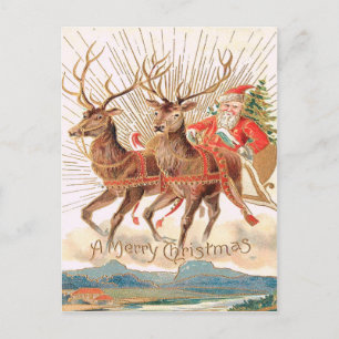 Vintage Traditionellt julkort jultomtrör Vykort