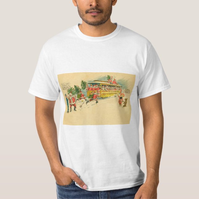 vintage traditionellt julkort t shirt (Framsida)