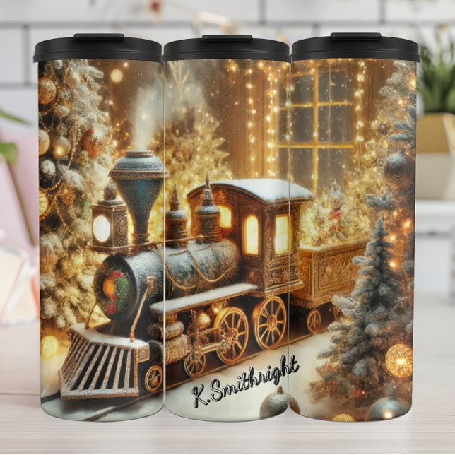 Vintage Train Festive Window Christmas Trees (Skapare uppladdad)