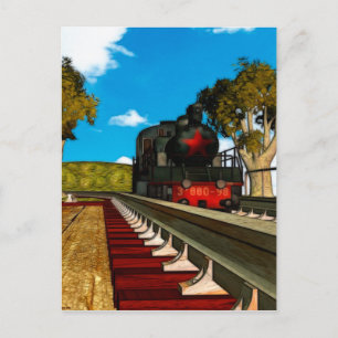 Vintage Trains Illustrated Series Vykort