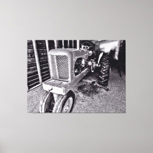 Vintage Traktor i en Lada 2 Canvastryck