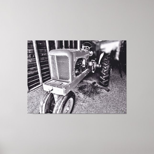 Vintage Traktor i en Lada 2 Canvastryck (Framsida)