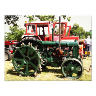 VINTAGE TRAKTORER FOTOTRYCK