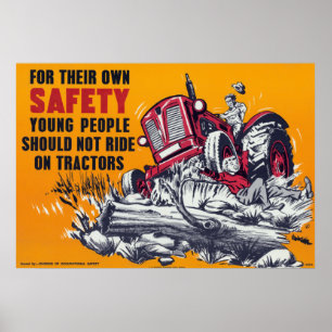 Vintage Traktorsäkerhet Poster