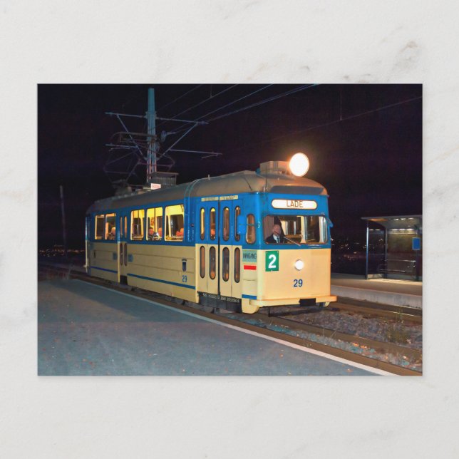 Vintage tram i Trondheim, Norge Vykort (Framsida)