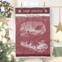 Vintage Tranbärs Röda Tomte Sleigh Jul